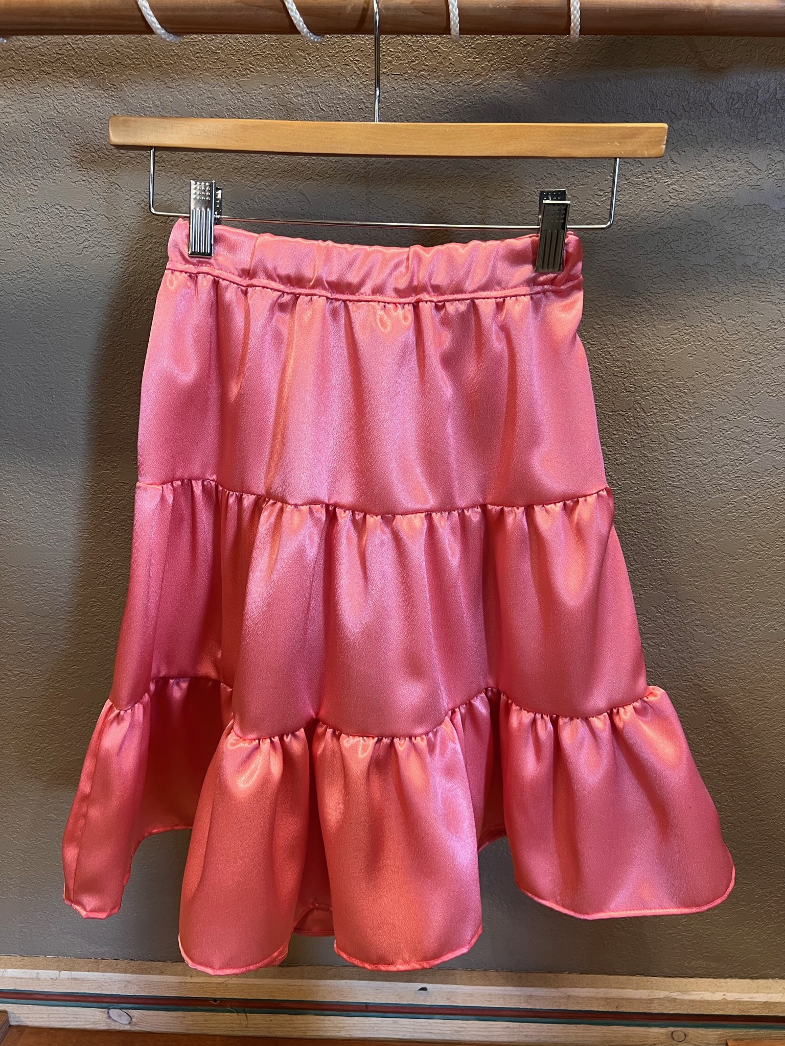 Childs Smooth Satin Skirt Coral