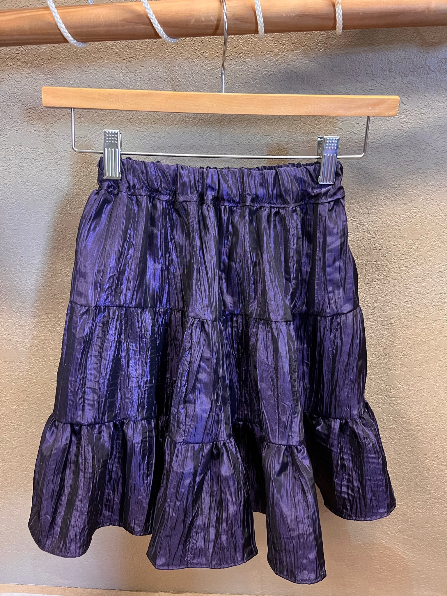 Childs Crushed Satin Skirt Purple